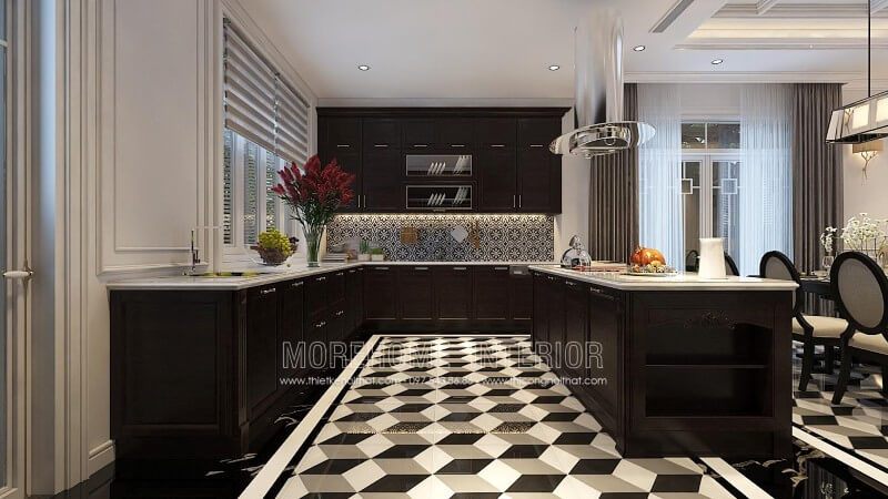 Mẫu thiết kế tủ bếp đẹp tại biệt thự Starlake Tây Hồ Hà Nội cao cấp